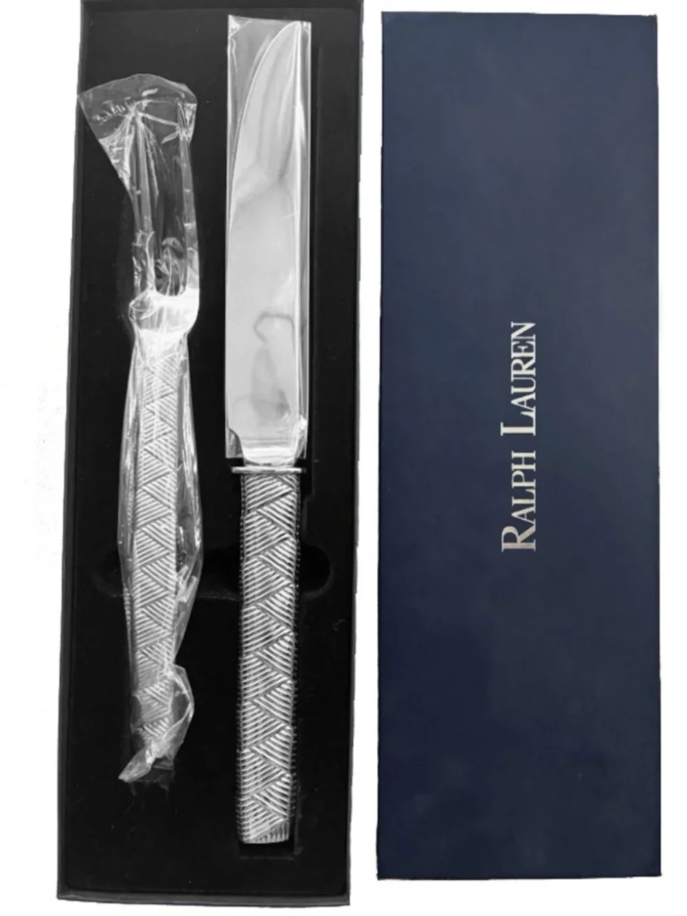 NEW Vintage Ralph Lauren Carving Set! Cairo Pattern 18/10 Stainless Knife & Fork